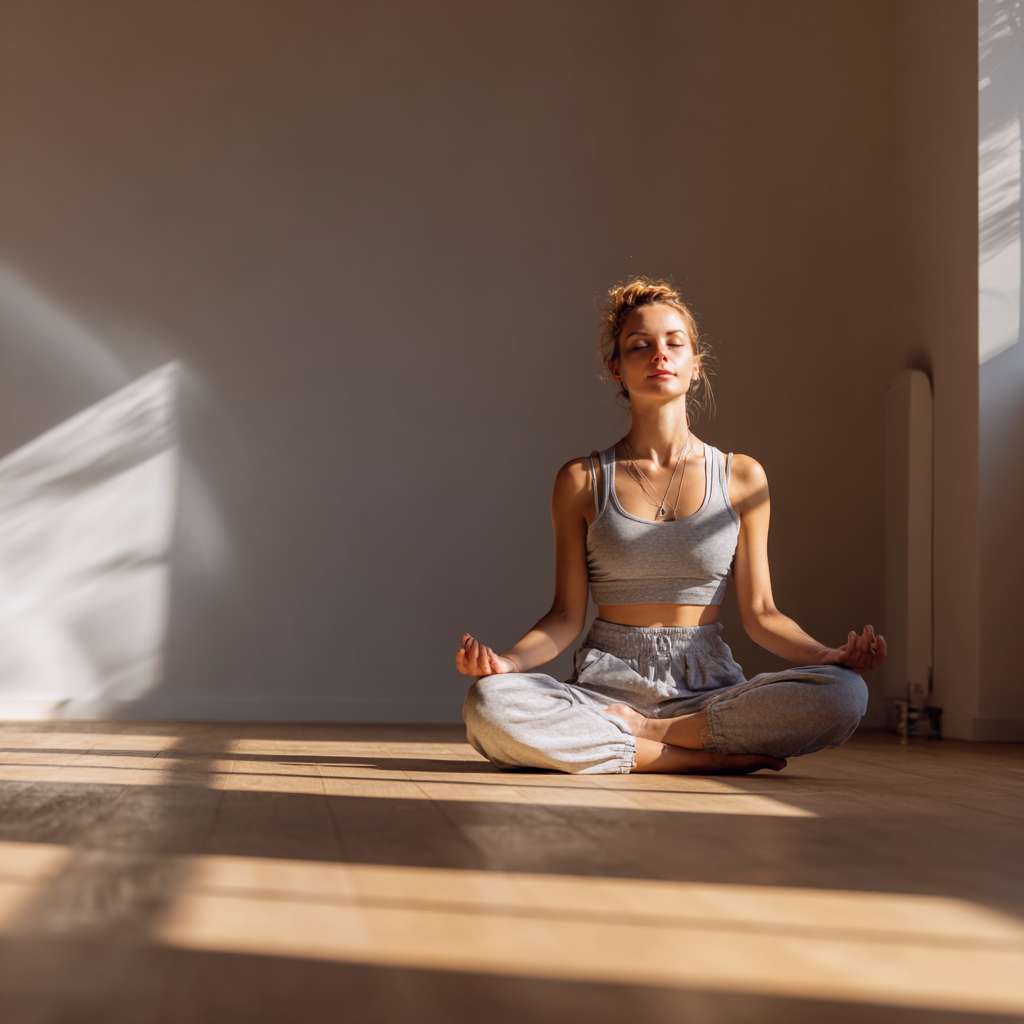 Peaceful yoga practice in nature
