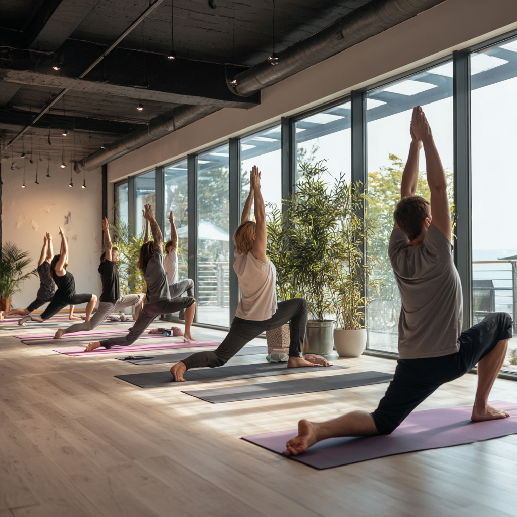 Experienced yoga instructor in meditation pose